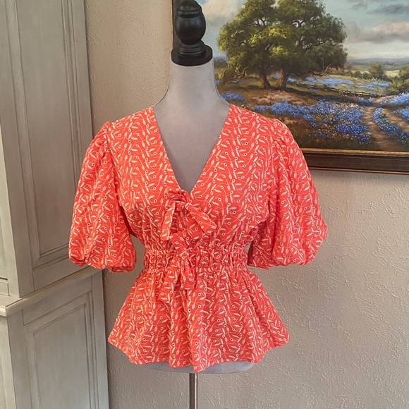 LoveWednesday Tops - Vibrant Coral Women's Blouse